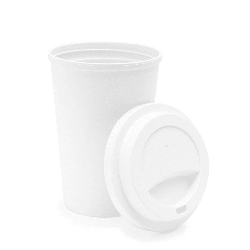Gobelet blanc réutilisable en PLA - BUSTAN