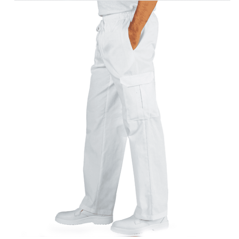 Pantalon de cuisine blanc multipoches PANTACHEF - ISACCO