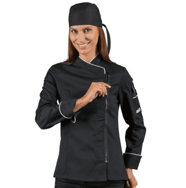 Veste de Pâtissier avec zip Femme veste de boucher avec zip pour femme